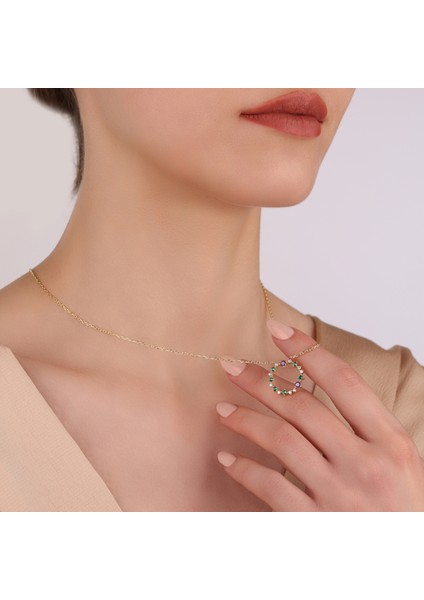 Cecilia Jewellery, Gökkuşağı Kolye, Zirconia Renkli Taşlı Kolye, 18 Ayar Altın Kaplama Kolye, 925 Ayar Gümüş Kolye,zirconia Ametist Kolye, Zirconia Zümrüt Kolye fiyatları