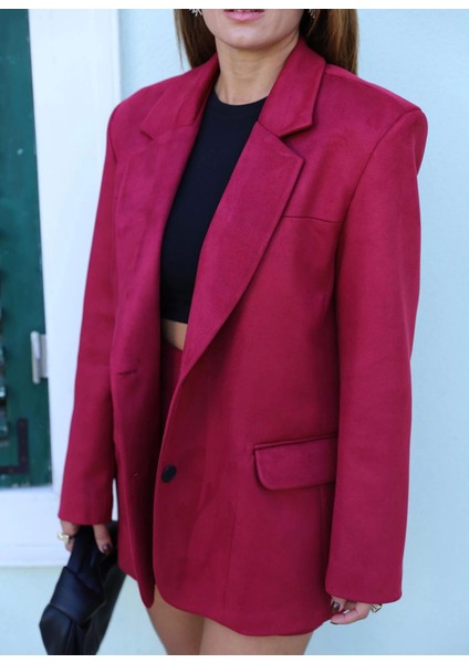 Bordo Astarlı Süet Blazer Ceket fiyatları