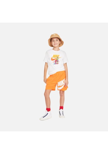 Sportswear Boxy 2 Graphic Short-Sleeve Kids T-Shirt Çocuk Pamuklu Beyaz Tişört FV5346