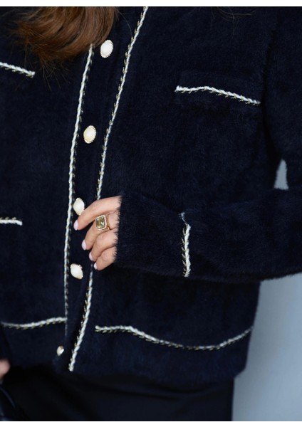 Siyah Inci Düğme Detay Hırka fiyatları