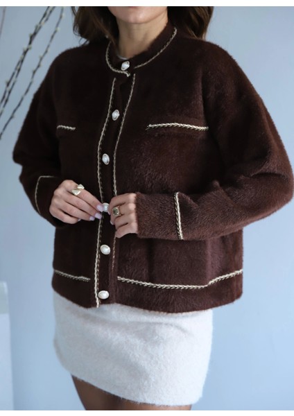 Acı Kahverengi Inci Düğme Detay Hırka fiyatları