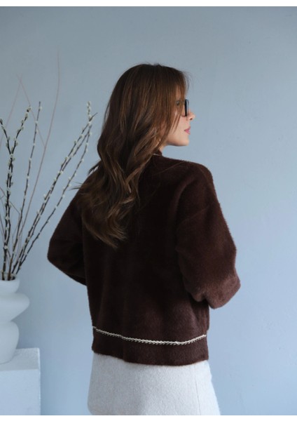 Acı Kahverengi Inci Düğme Detay Hırka fırsatları