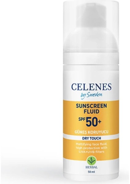Celenes Herbal Dry Touch Spf 50+ Mat Bitişli Güneş Kremi - Yüz ve Dekolte Bölgesi 50 ml