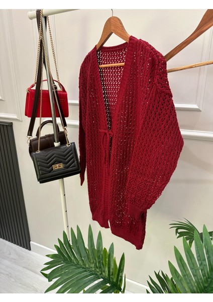 Ajurlu Bağlamalı Mevsimlik Triko Hırka BK-4360