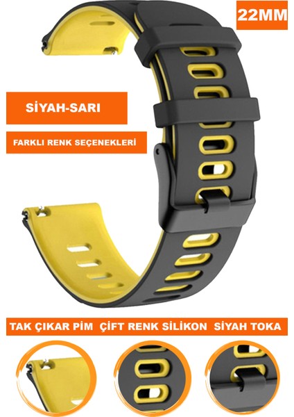 22 mm Fossil-Welder-Casio-Seiko-Omega-Armani Saat Uyumlu Silikon Saat Kordonu Kayışı A5622MM