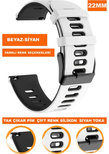 22 mm Fossil-Welder-Casio-Seiko-Omega-Armani Saat Uyumlu Silikon Saat Kordonu Kayışı A5622MM