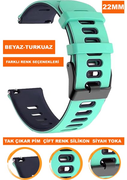 22 mm Fossil-Welder-Casio-Seiko-Omega-Armani Saat Uyumlu Silikon Saat Kordonu Kayışı A5622MM