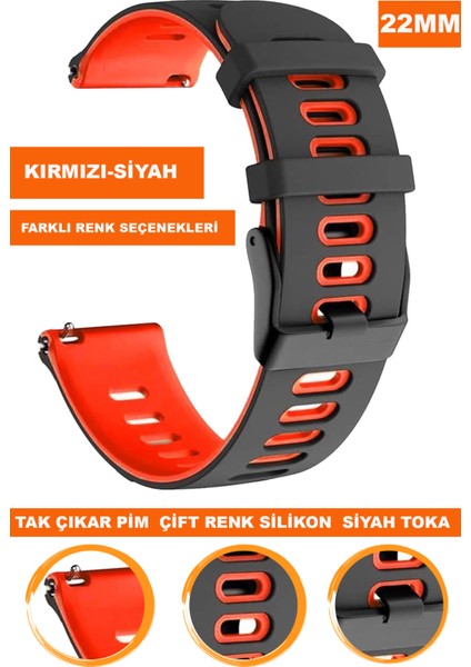 22 mm Fossil-Welder-Casio-Seiko-Omega-Armani Saat Uyumlu Silikon Saat Kordonu Kayışı A5622MM