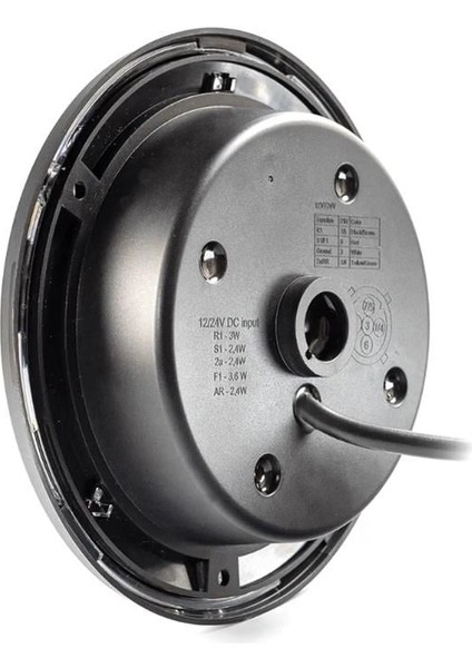 12V-36V STOP LAMBASI YUVARLAK (NEON LEDLİ) (3 FONKSİYONLU) (KIRMIZI-SARI) (155 MM) E9