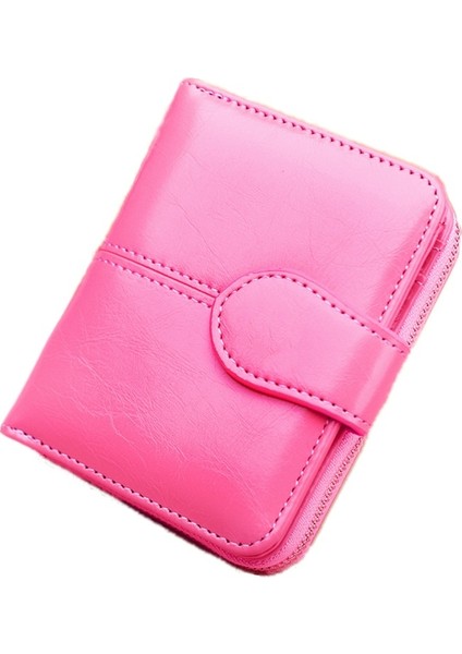 Cüzdan Kısa Cüzdan Pu Kadın Çanta Fermuar Düğmeli Çanta Kırmızı Küçük Cüzdan Para Cebi Cartera (Yurt Dışından) fırsatları