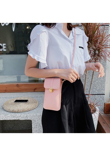 Cep Telefonu Dokunmatik Ekran Crossbody Çanta Kadın Çile Kilit Mini Işık Omuz Çanta Çanta Kılıfı Debriyaj Kadın Akıllı Telefon Cüzdan (Yurt Dışından) fiyatları