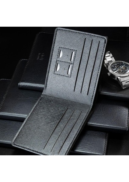 2022 Erkek Cüzdan Kısa Iş Yumuşak Klipsli Kart Tutucu Kapasiteli Çantalar Çok Amaçlı Aşınmaya Dayanıklı Dayanıklı (Yurt Dışından)