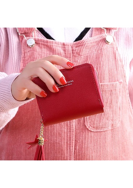 Geestock Basit Kadın Püskül Cüzdan Kısa Fermuar Küçük Cüzdan Bozuk Para Cüzdanı Mini Kadın Debriyaj Kredi Kartı Tutucu Kadın Kızlar Için (Yurt Dışından) fiyatları