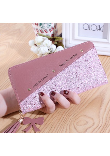 2022 Yeni Cüzdan Uzun Kadın Fermuar Cüzdan Kadın Ekleme Kontrast Püskül Çok Yönlü Kart Çantası Cep Telefonu Çantası Cüzdan Kadın (Yurt Dışından) indirimleri