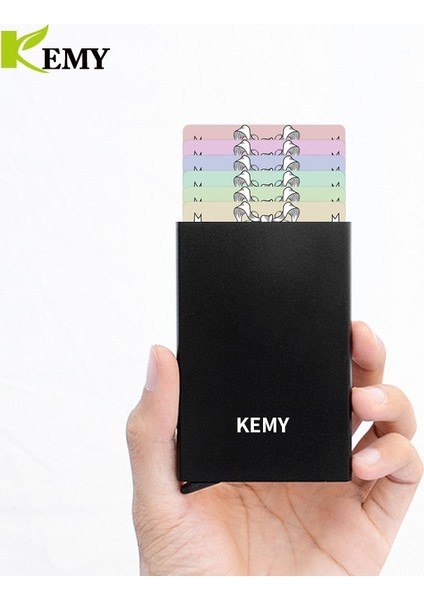 Kemy En Kaliteli Rfid Cüzdan Erkek Para Çantası Mini Çanta Erkek Alüminyum Kart Cüzdan Küçük Debriyaj Deri Cüzdan Ince Çanta Carteras (Yurt Dışından) indirimleri