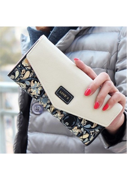 Bayan Bayan Zarf Deri Cüzdan Kart Düğmesi Debriyaj Çanta Uzun El Çantası (Yurt Dışından) fırsatları