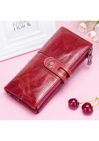 Deri Kadın Cüzdan Bozuk Para Cüzdanı Uzun Cüzdan Fermuar Cartera Mujer Telefon Cep Para Çantası Bayan Kart Sahibinin (Yurt Dışından) fiyatları