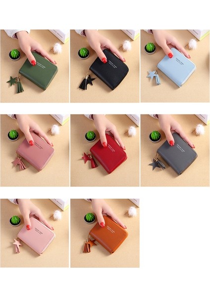 Cüzdan Yeni Kore Tarzı Basit Kare Kadın Cüzdan Kısa Fermuar Küçük Cüzdan Püskül Mini Bozuk Para Cüzdanı Kadın Debriyaj Kart Sahibinin (Yurt Dışından) indirimleri