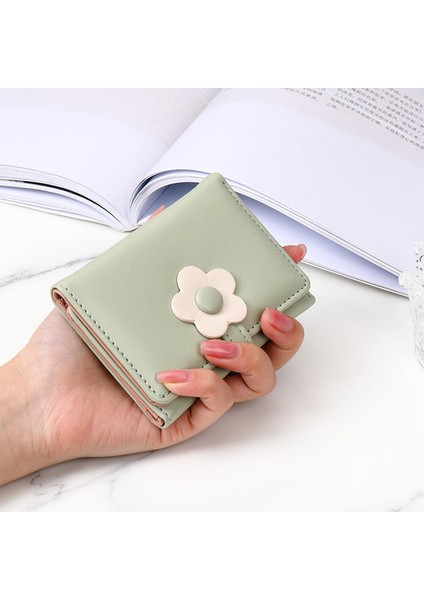 2022 Yeni Kadın Cüzdan Kısa Küçük Üç Katlı Cüzdan Kadın Çoklu Kart Kart Tutucu Bozuk Para Cüzdanı Bayan Debriyaj Mini Para Çantası Cüzdan (Yurt Dışından)