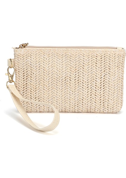 Dış Ticaret Kişiselleştirilmiş Dokuma Kadın Cüzdanları Bozuk Para Cüzdanı Kadın Çantası Saman Örme Debriyaj Mini Fermuar Cep Telefonu Çantası (Yurt Dışından) fırsatları