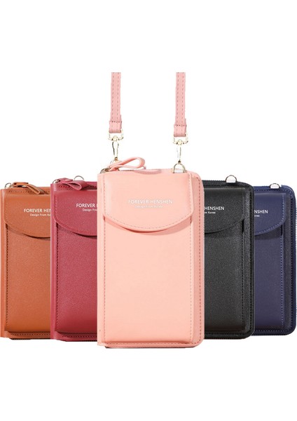 Cüzdan Kadın Çapraz Pu Çok Fonksiyonlu Cep Telefonu El Çantası Bayan Çanta Büyük Kapasiteli Seyahat Kartı Tutucusu Pasaport Kapağı (Yurt Dışından)