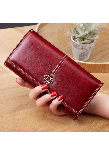 2022 Yeni Kadın Cüzdan Portfel Damski Para Çantası Bayan Uzun Deri El Çantası Cüzdan Kart Tutucu Carteras Para Mujer (Yurt Dışından)