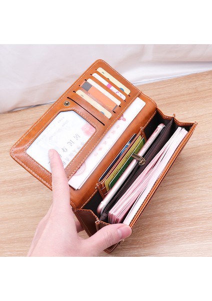 2022 Yeni Kadın Cüzdan Portfel Damski Para Çantası Bayan Uzun Deri El Çantası Cüzdan Kart Tutucu Carteras Para Mujer (Yurt Dışından) modelleri