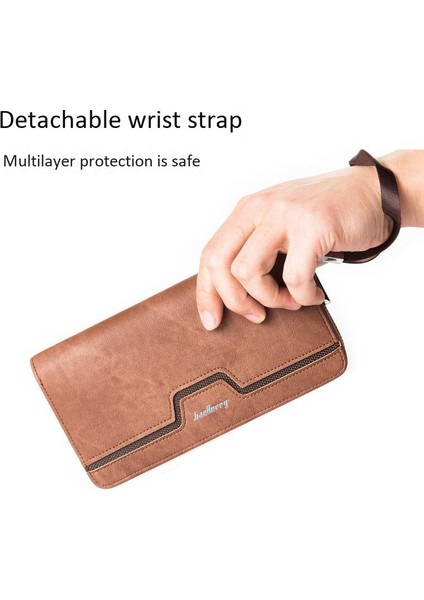 Baellerry Marka Erkek Cüzdan Retro Otantik Kanvas Bozuk Para Cüzdanı Büyük Kapasiteli El Cüzdanı Erkek Bileklik Cep Telefonu Çanta Mavi (Yurt Dışından) fiyatları