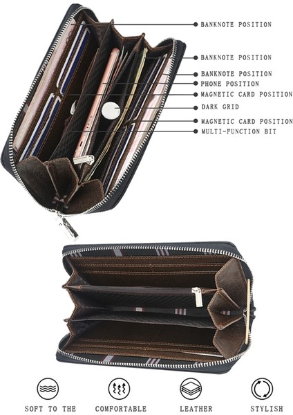 Baellerry Marka Erkek Cüzdan Retro Otantik Kanvas Bozuk Para Cüzdanı Büyük Kapasiteli El Cüzdanı Erkek Bileklik Cep Telefonu Çanta Mavi (Yurt Dışından) indirimleri