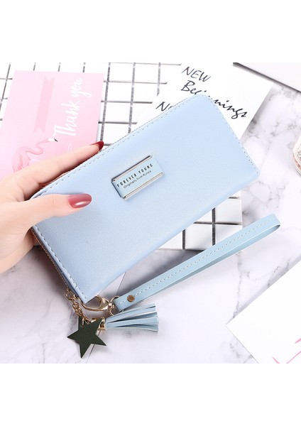 Düşük Işleme Düz Renk Uzun Debriyaj Bayan Çanta Kart Tutucu Püskül Kadın Cüzdan Fermuarlı Para Telefon Para Cebi Çanta (Yurt Dışından) fiyatları