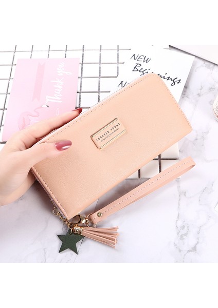 Düşük Işleme Düz Renk Uzun Debriyaj Bayan Çanta Kart Tutucu Püskül Kadın Cüzdan Fermuarlı Para Telefon Para Cebi Çanta (Yurt Dışından) modelleri