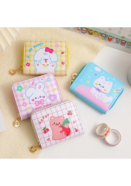 Kadın Kısa Sevimli Cüzdan Kore Karikatür Sevimli Ayı Küçük Mini Para Cüzdan Çanta Debriyaj Kart Nakit Organizatör Para Çantası Çanta Cüzdan (Yurt Dışından)