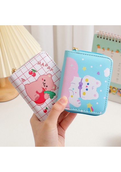 Kadın Kısa Sevimli Cüzdan Kore Karikatür Sevimli Ayı Küçük Mini Para Cüzdan Çanta Debriyaj Kart Nakit Organizatör Para Çantası Çanta Cüzdan (Yurt Dışından) fırsatları