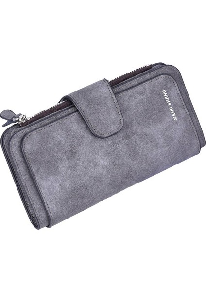 Büyük Kart Kapasiteli Mat Suni Deri Uzun Cüzdan Para Nakit Çanta (Yurt Dışından)