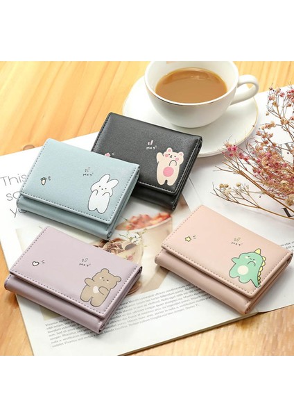 Kawaii Hayvanlar Kadın Cüzdan Para Çantaları Kısa Çanta Kadın Küçük Kart Tutucu Kız Çocuk Çantası Bayanlar Kart Tutucu Bozuk Para Cüzdanı Kadın Cüzdan (Yurt Dışından)