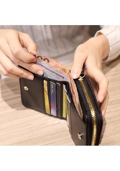 Kadın Kısa Cüzdan Kadın Ekose Çantalar Nubuk Kartlıklı Cüzdan Moda Kadın Küçük Fermuarlı Cüzdan Bozuk Para Cüzdanı (Yurt Dışından) modelleri