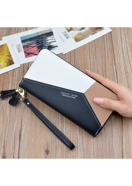 Geometrik Kadın Cüzdan Fermuarlı Pembe Telefon Cebi Çanta Kart Tutucu Patchwork Kadın Uzun Cüzdan Bayan Püskül Kısa Bozuk Para Cüzdanı (Yurt Dışından) modelleri