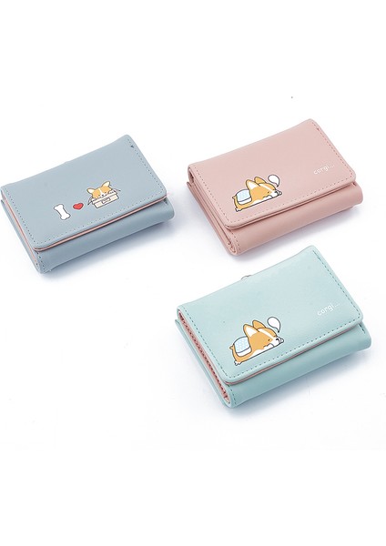 Karikatür Sevimli Corgi Köpek Bayan Çanta Kısa Kadın Para Para Cebi Kadın Cüzdan (Yurt Dışından) modelleri