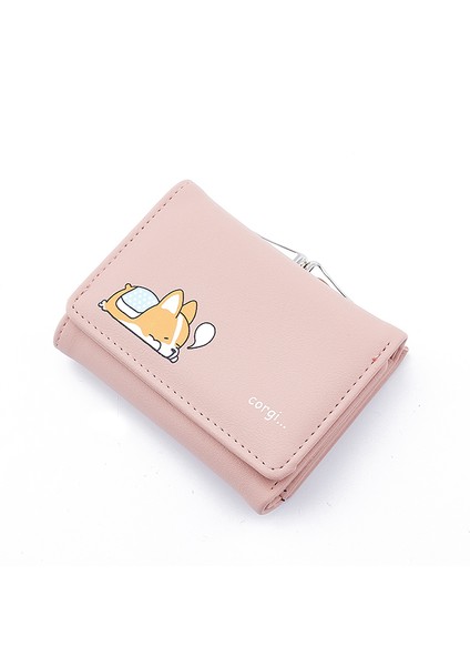 Karikatür Sevimli Corgi Köpek Bayan Çanta Kısa Kadın Para Para Cebi Kadın Cüzdan (Yurt Dışından) indirimleri