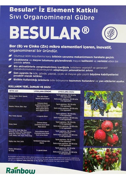 Besular 1 LT- Iz Element Katkılı Organomineral Gübre