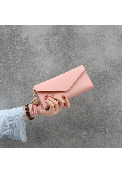 Kadın Cüzdan Sevimli Öğrenci Püskül Kolye Kısa Cüzdan Trend Moda Pu Deri Bozuk Para Çantaları Bayanlar Kart Çantası Kadınlar Için (Yurt Dışından)