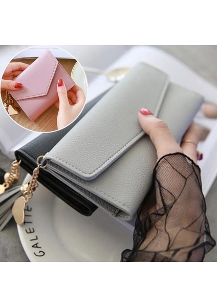 Kadın Cüzdan Sevimli Öğrenci Püskül Kolye Kısa Cüzdan Trend Moda Pu Deri Bozuk Para Çantaları Bayanlar Kart Çantası Kadınlar Için (Yurt Dışından)