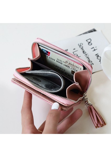 Kadın Kız Mini Püskül Küçük Cüzdan Bozuk Para Cüzdanı Kredi Kartı Tutucu Organizatör Cep Klasik Katı Çantalar Yeni Moda Cüzdan (Yurt Dışından) fırsatları