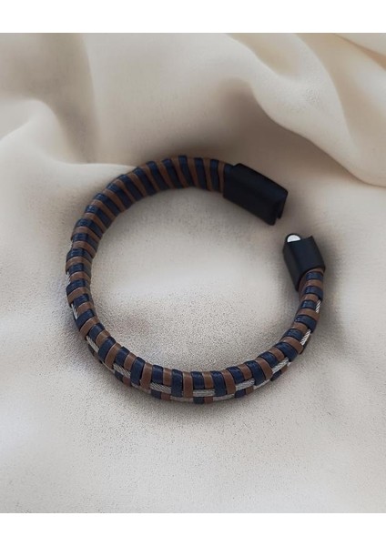 Bileklik Hakiki Deri Örgü Unisex 21 cm Bilezik Takı Aksesuar fırsatları