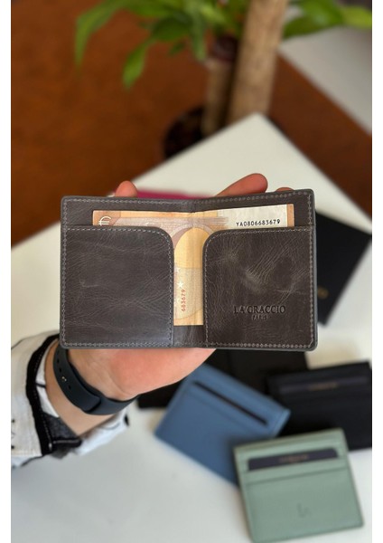 Unisex Balia Deri Kartlık Crazy Gri fiyatları