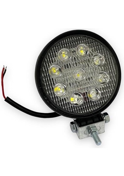 9V-48V ÇALIŞMA LAMBASI 27W (9 LEDLİ) YUVARLAK (114 MM)