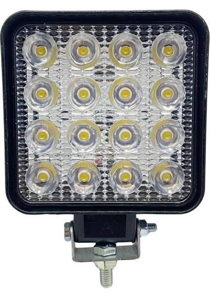 8V-110V Çalışma Lambası Kare (16 x 3W Power Ledli) (109*109*28 Mm)