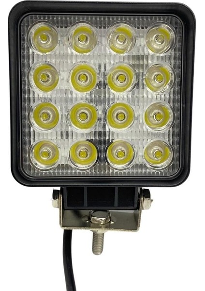 12V-24V ÇALIŞMA LAMBASI KARE (16 LEDLİ) E9 GERMANY