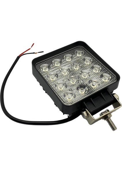 12V-24V ÇALIŞMA LAMBASI KARE (16 LEDLİ) E9 GERMANY