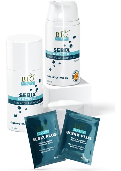 Sebix Jel+Sebix Plus Saç Sakal Puilanan Deri İçin Onarıcı 30 Şase /30 ml 2 Li Set